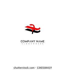 abstract red letter X with black shadow shape logo design concept