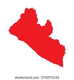 Abstract Red Liberia Simple Map