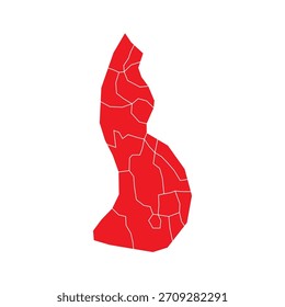 Abstractas Rojo Liechtenstein Mapa con Ciudades