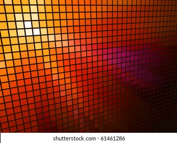 Abstract  red light 3D mosaic horizontal vector background.