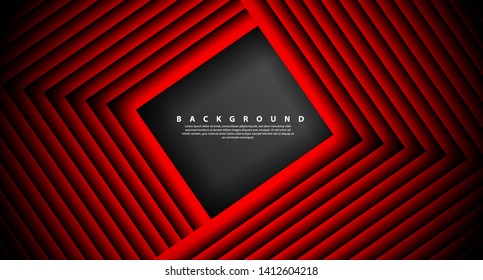 Abstract red light arrow direction on black design modern futuristic background 

