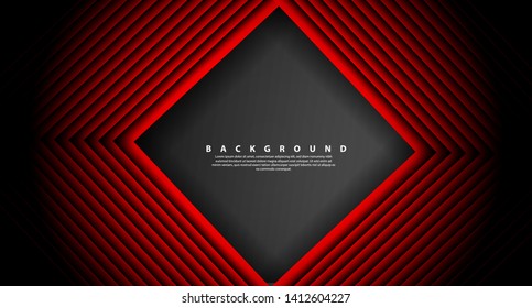 Abstract red light arrow direction on black design modern futuristic background 
