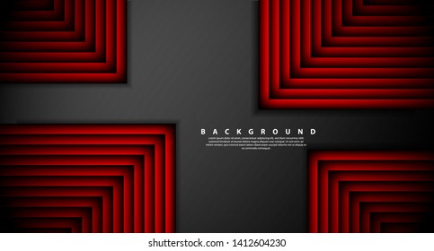 Abstract red light arrow direction on black design modern futuristic background 
