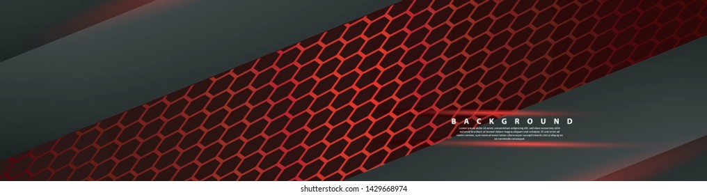 Abstract red light arrow direction on black design modern futuristic background . vector banner
