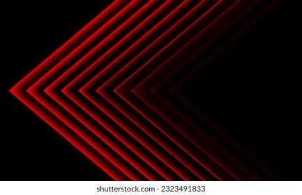 Abstract red light arrow direction on black design modern futuristic background vector illustration.