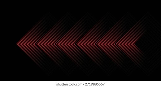 Abstract red light arrow direction on black design modern futuristic background vector illustration.