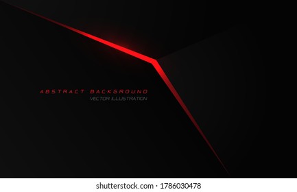 Abstrakter roter Lichpfeil auf schwarz-metallischem Hintergrund mit Leerraum-Design moderne Luxus-futuristische Technologie Hintergrund, Vektorgrafik.