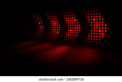 Abstract red light arrows speed futuristic on dark background. vector illustration