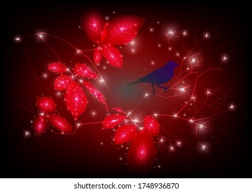 abstract red light background bird 