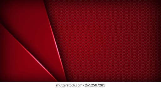 abstract red light background gradient shapes. red color hexagon mesh pattern decoration. eps10 vector