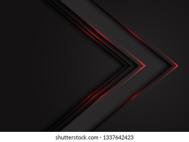 Abstract red light black arrow direction on dark blank space design modern futuristic background vector illustration.