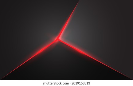 Resumen de la grieta roja grieta gris oscuro tecnología metálica de fondo futurista ilustración vectorial.