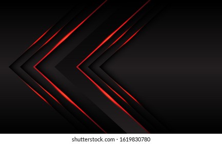 Abstract red light dark grey arrow direction with blank space design modern futuristic background vector illustration.
