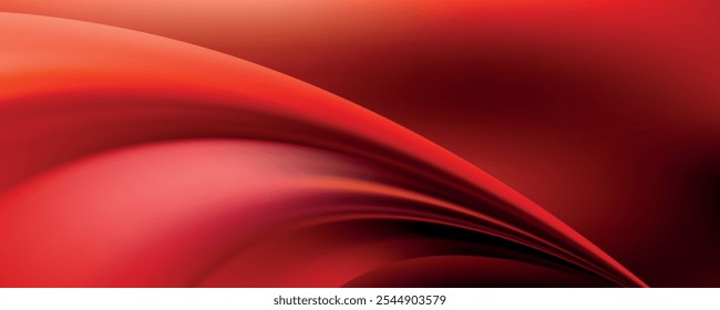 Abstract red light fast speed curve dynomic motion on black background vector illustration.