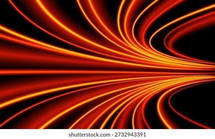 Abstractas movimiento rápido de la curva de velocidad de la luz roja en la Ilustración vectorial de fondo de lujo de la tecnología negra.