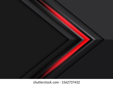 Abstract red light grey arrow direction on dark design modern futuristic background vector illustration.