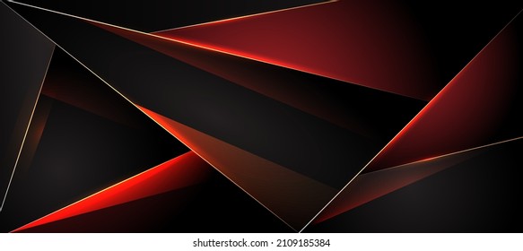 hexágono de luz roja abstracta, fondo poligón elegante	