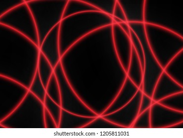 Abstract red light laser curve on black technology background vector illustration.