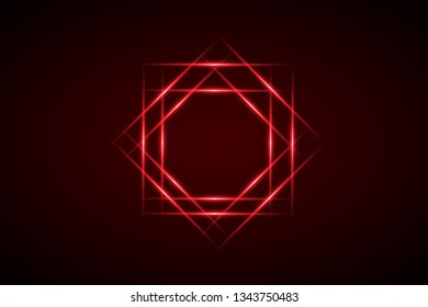Abstract red light line circuit arrow direction on black design modern futuristic background vector illustration. - Vector