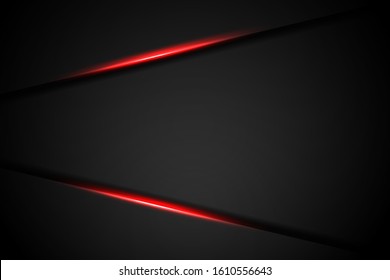Abstract red light line on dark grey blank space design modern futuristic background vector illustration.