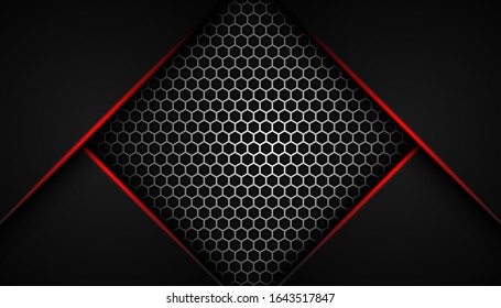 abstract red light line on black background. modern luxury design vector illustration