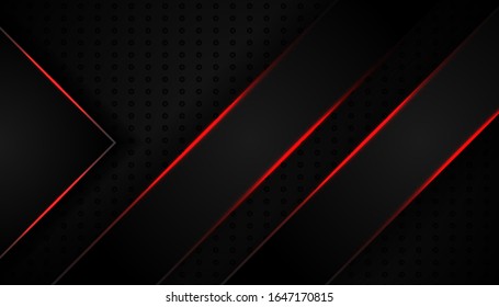abstract red light line on black background. modern luxury design vector illustration