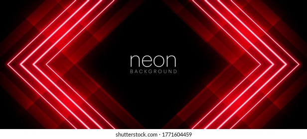 Abstract red light neon arrow direction on black blank space design modern futuristic technology background vector illustration.