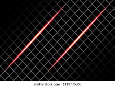 Abstract red light on square mesh design modern futuristic technology background vector illustration.