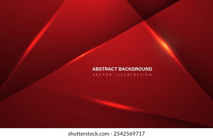 Abstract red light shadow luxury triangle geometric with blank space for text place design modern creative background vector illustration.