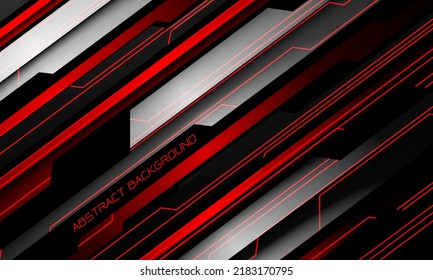 Abstract red light silver grey metal black cyber futuristic technology geometric design modern background vector illustration.