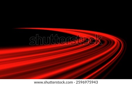 Abstract red light speed blur motion movement on black background vector illustration.