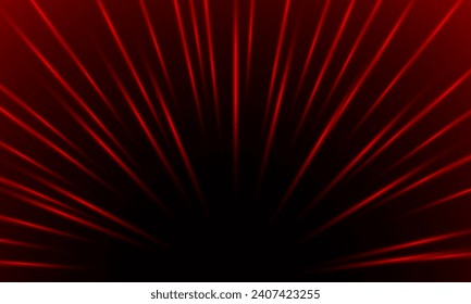 Abstract red light speed zoom on black background technology vector illustration.