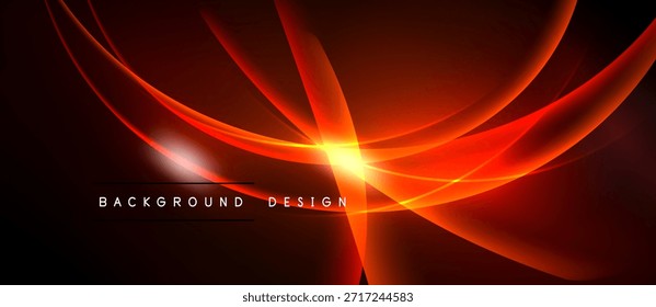 Abstractas rayas de luz roja sobre fondo negro. La energía dinámica irradia desde el punto central, creando un diseño moderno.
