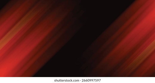 Trilhas de luz vermelha abstrata no fundo escuro. ilustração vetorial.