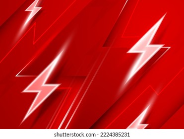 Abstract Red Lightning Energy Background