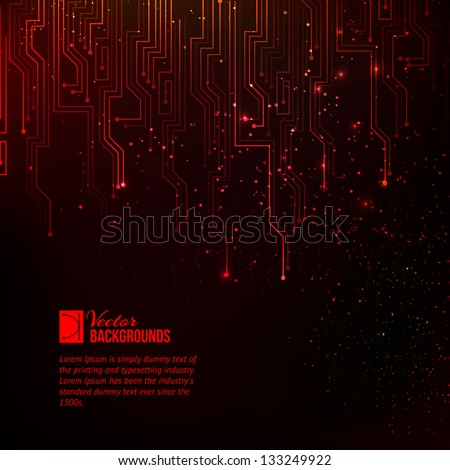 Abstract red lights background. Vector illustration, contains transparencies, gradients and effects.