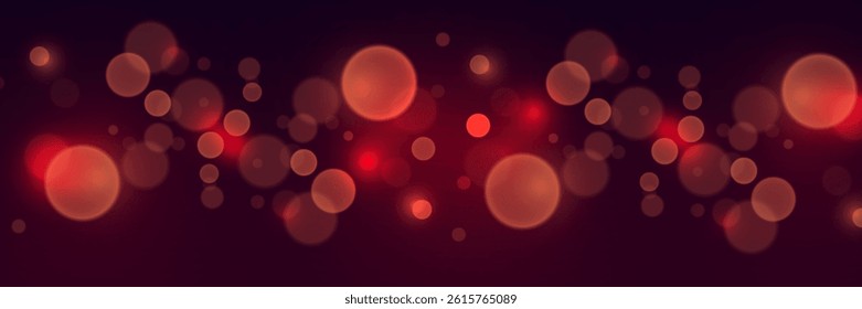 Abstract red lights bokeh and sparks. Vector illustration EPS10