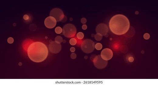 Abstract red lights bokeh and sparks. Vector illustration EPS10
