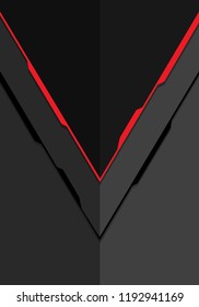 Abstract red line arrow on grey metal design modern futuristic technology background vector illustration.