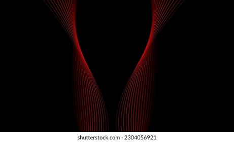 abstract red line background on black background
