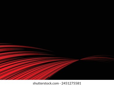 Abstractas línea roja y fondo negro para tarjeta de visita, cubierta, Anuncio, volante. Ilustración vectorial