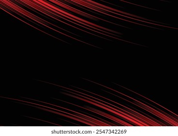 Abstract red line and black background for business card, cover, banner, flyer. Vector illustration
