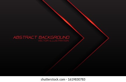 Abstract red line light arrow direction with blank space and text on black design modern futuristic background vector illustration.