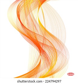 abstract red line orange wave yellow band without some background vector