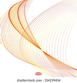 abstract red line orange wave yellow band on white background vector