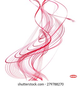 abstract red line raspberry wave purple band isolated on white background. vector illustration