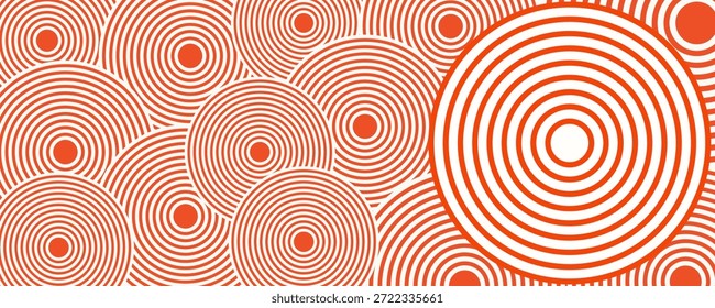 Línea roja Abstractas de forma redonda de fondo de patrón de lujo, forma redonda de fondo blanco. Ilustración vectorial