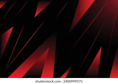 Abstract red line and shape with black background with gradation