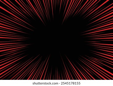 Abstract red line speed on black background for technology concept. Vector illustration