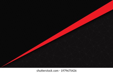 Abstract red line triangle slash on dark grey lines pattern with geometric line design modern futuristic background vector illustration.